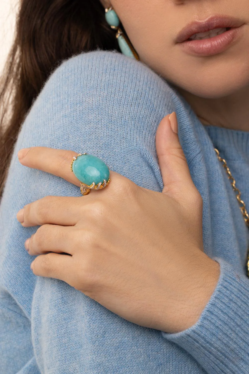 Amazonite Diamond Ring - Image 3