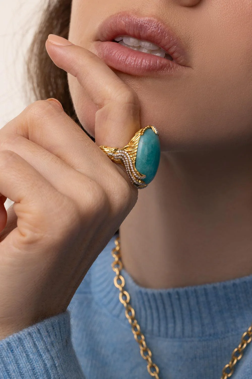 Amazonite Diamond Ring - Image 4