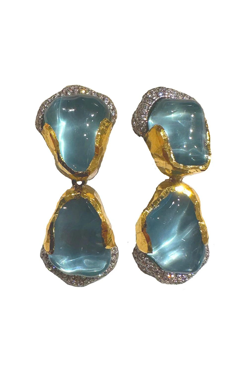 Aquamarine Diamond Drop Earrings