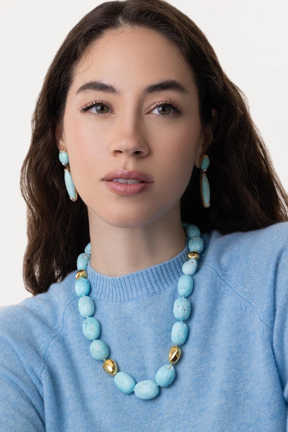 Armenia Turquoise Diamond Earirngs - Image 4