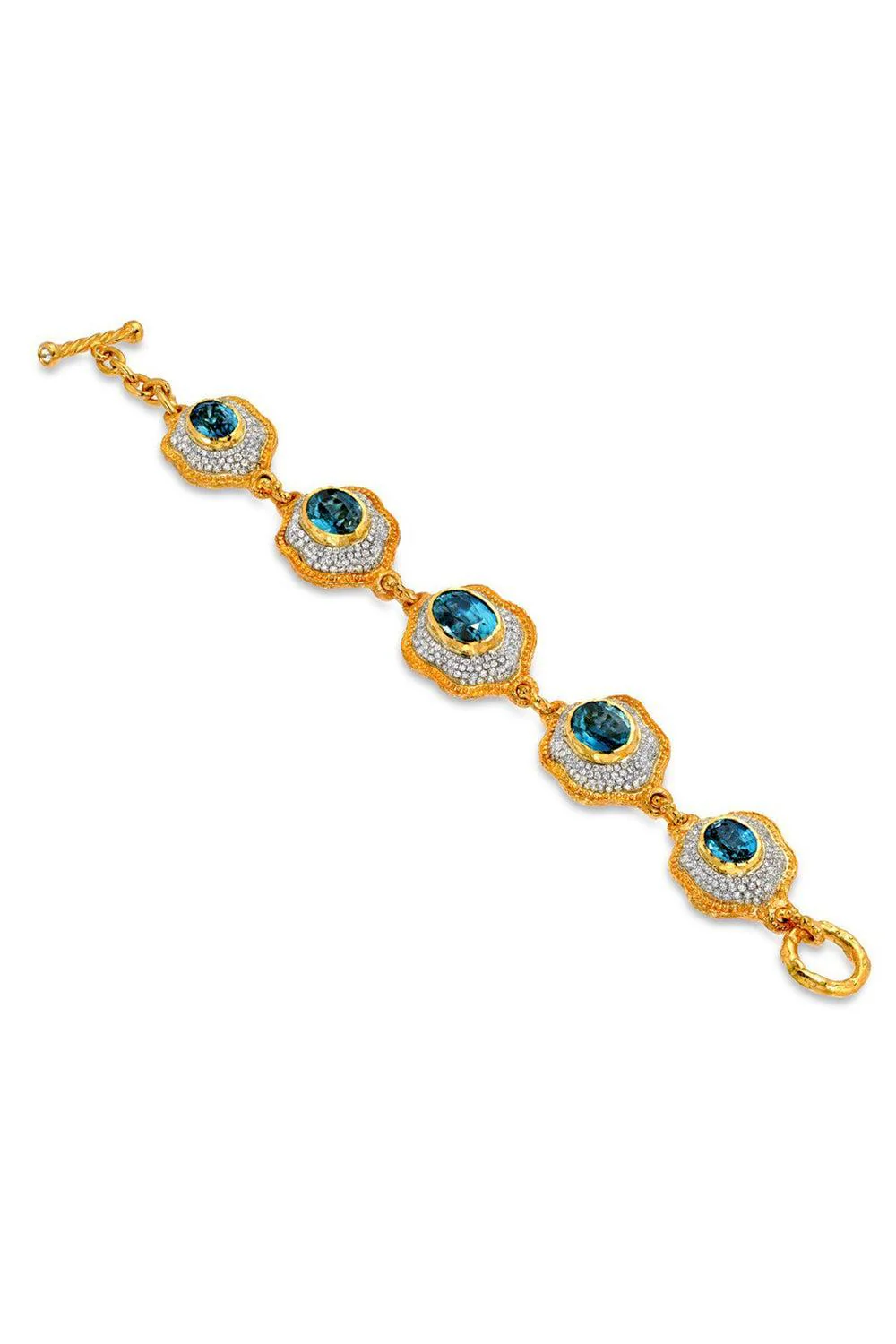 Blue Zircon Diamond Bracelet