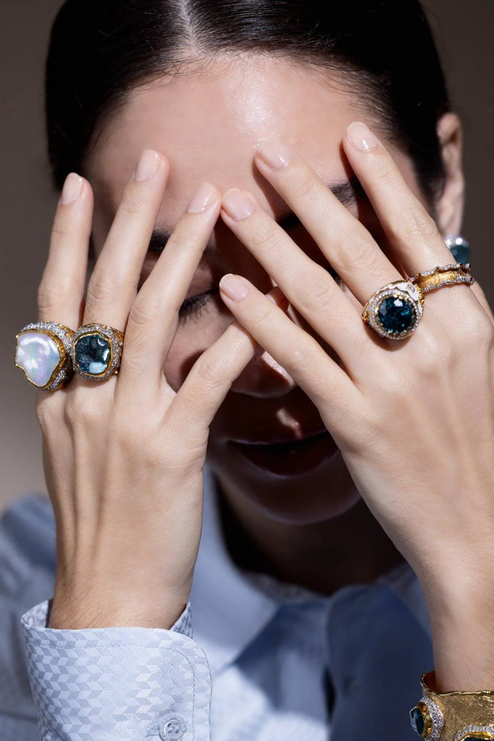 Blue Zircon Diamond Ring - Image 4