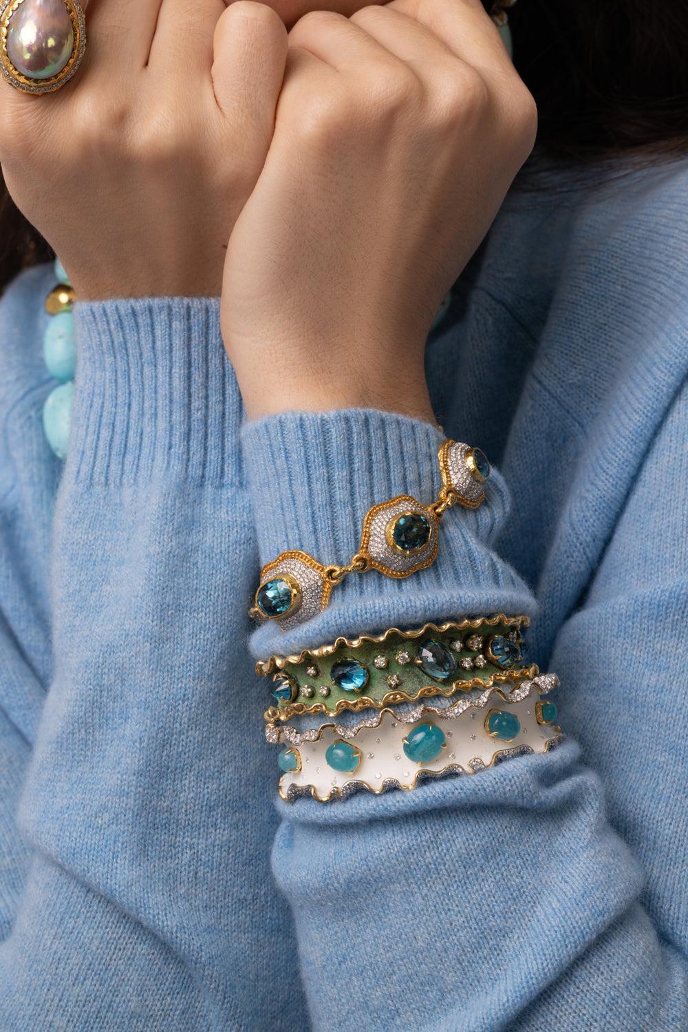 Brazilian Paraiba Diamond Bracelet - Image 4