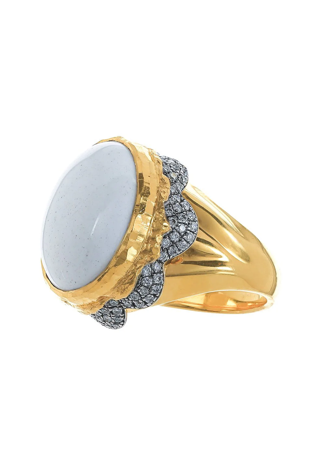 Cacholong Opal Diamond Ring - Image 3