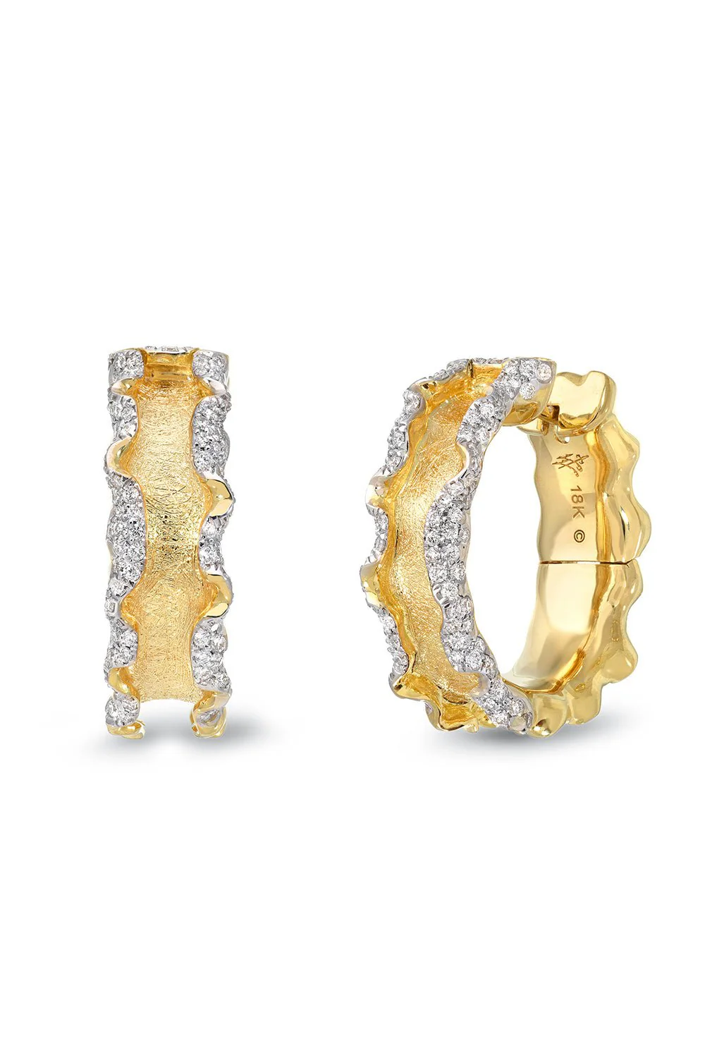Diamond Edge Hoop Earrings
