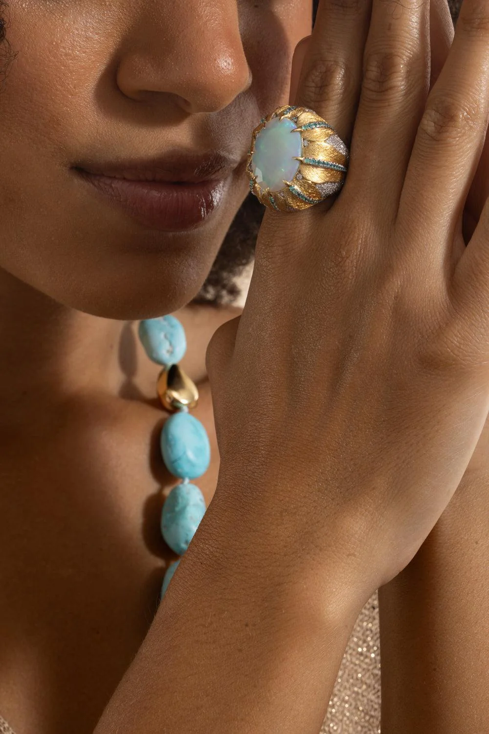 Ethiopian Opal Paraiba Diamond Ring - Image 4