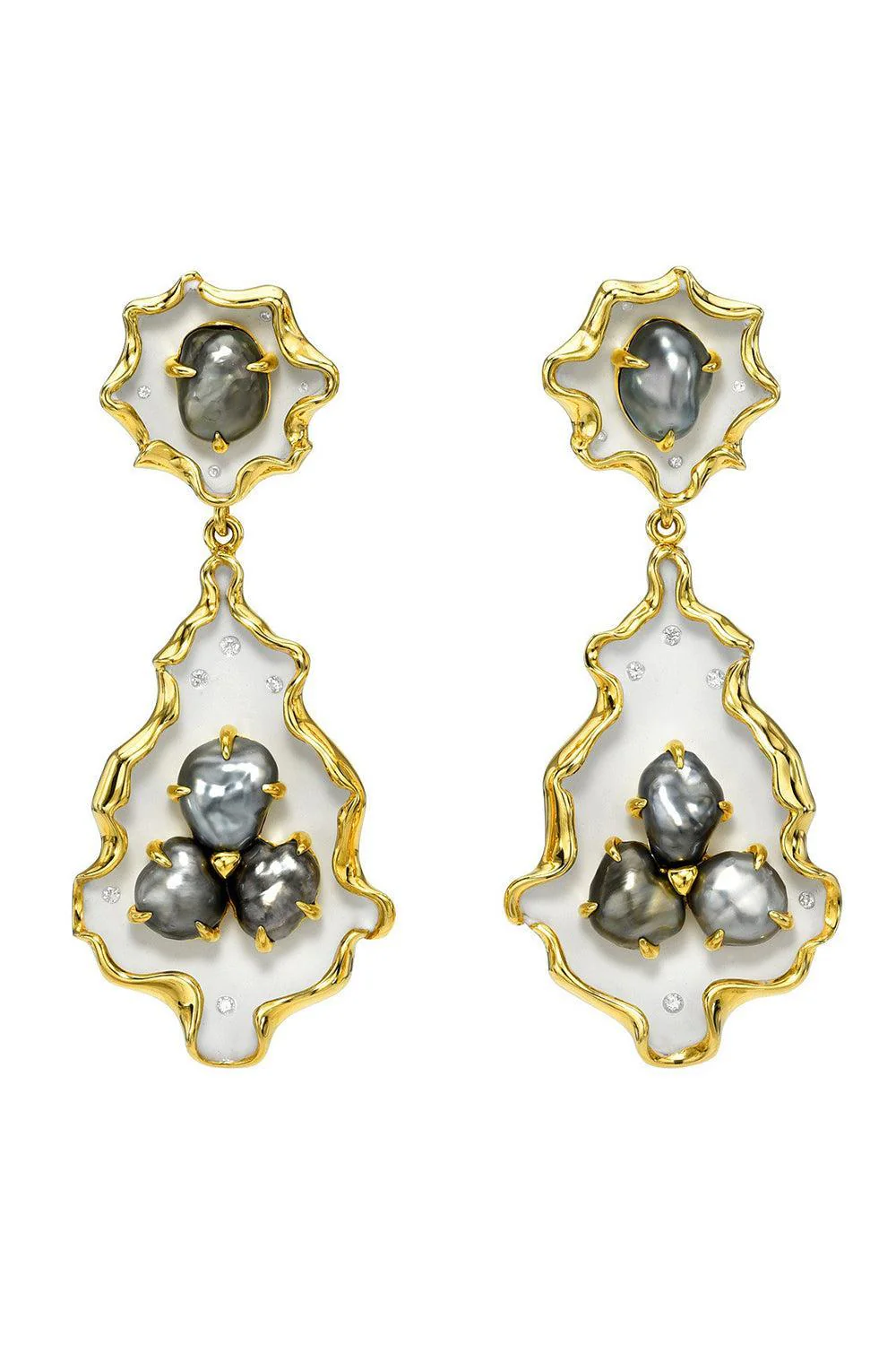 Keshi Pearl White Drop Earrings