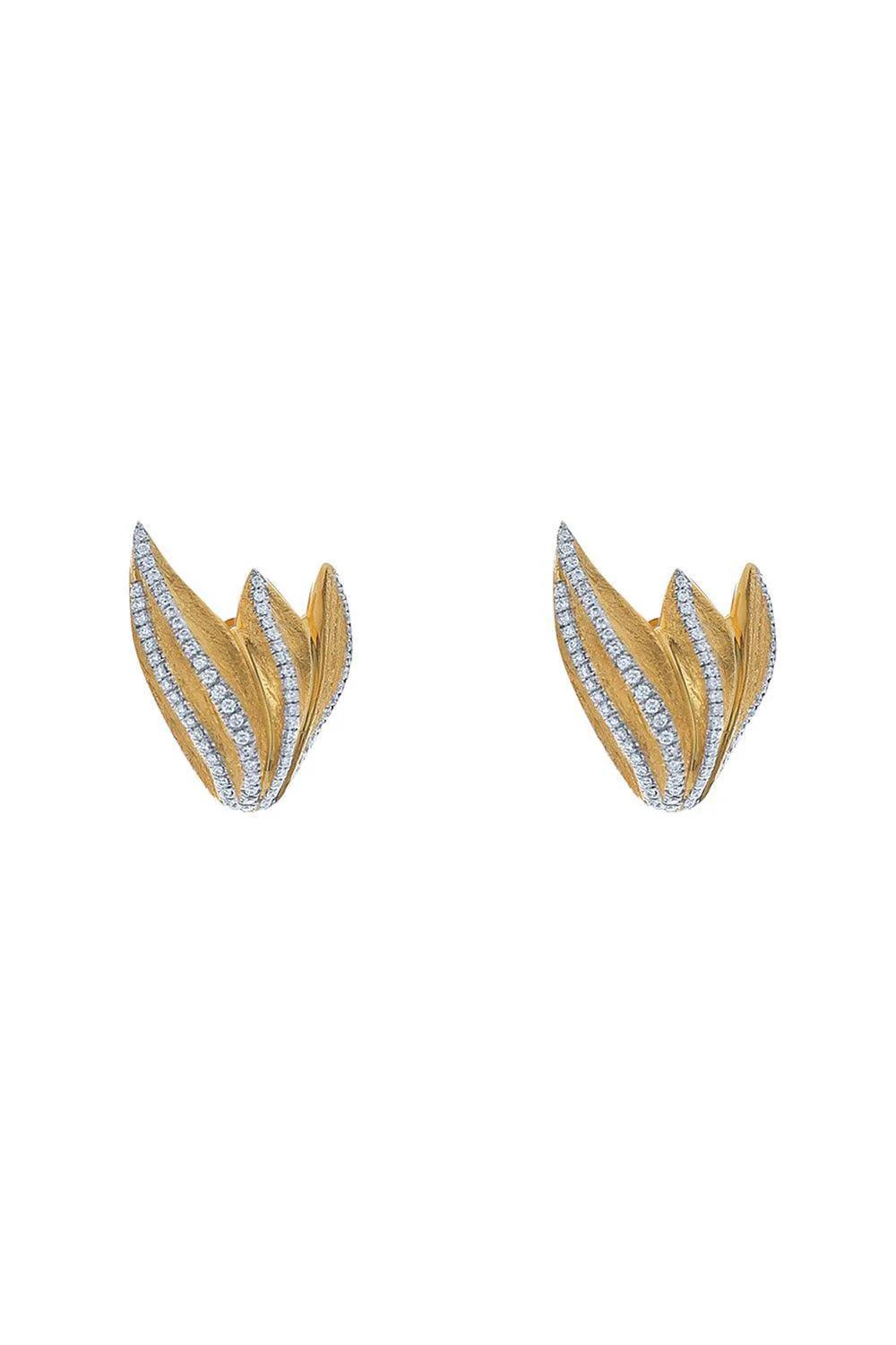 Large Leaf Diamond Earrings