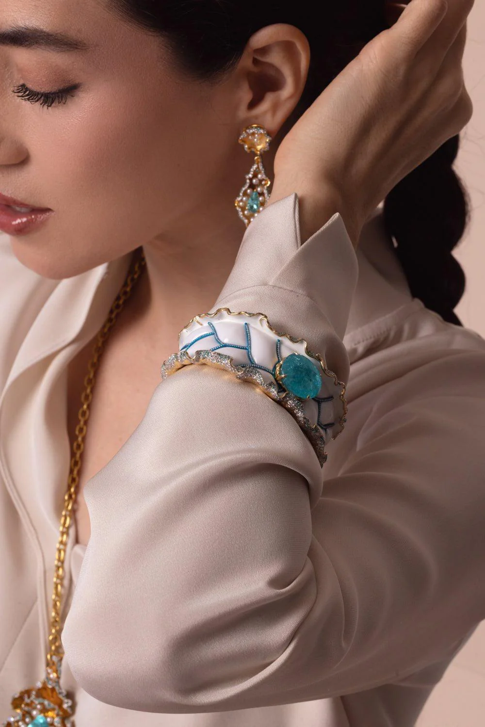 Opal Paraiba Cuff Bracelet - Image 3