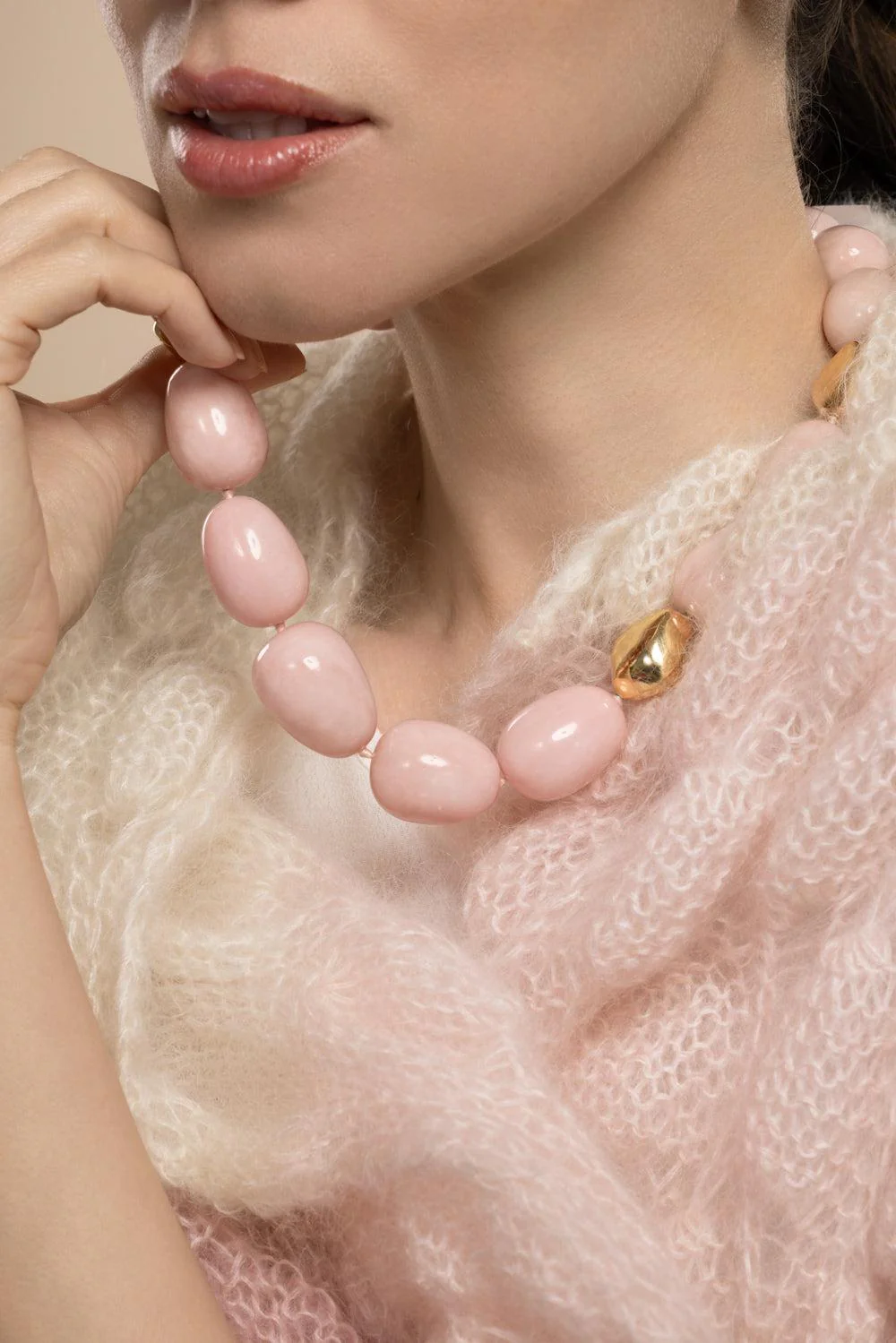 Pink Opal Spacer Necklace - Image 2