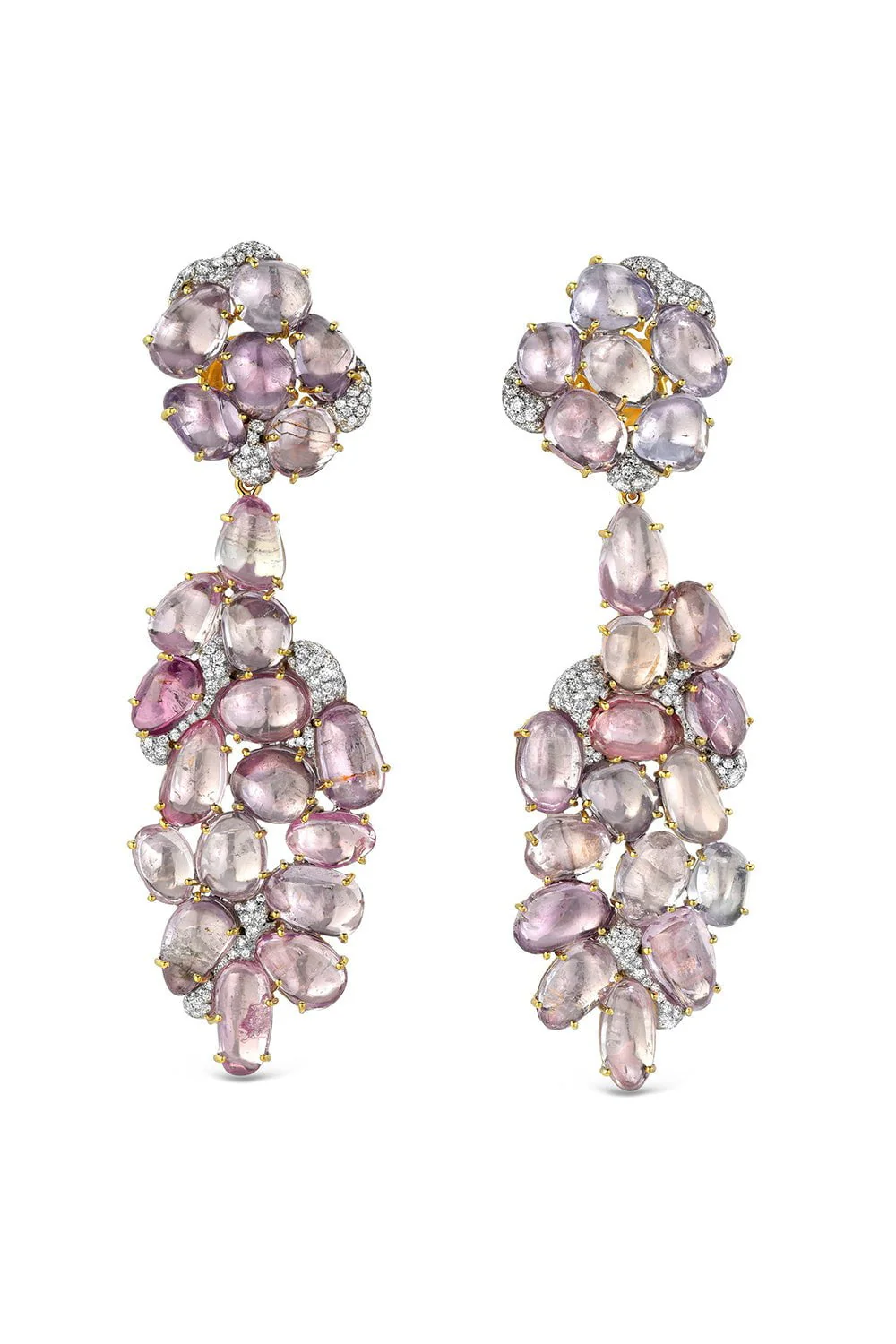 Pink Sapphire Diamond Earrings