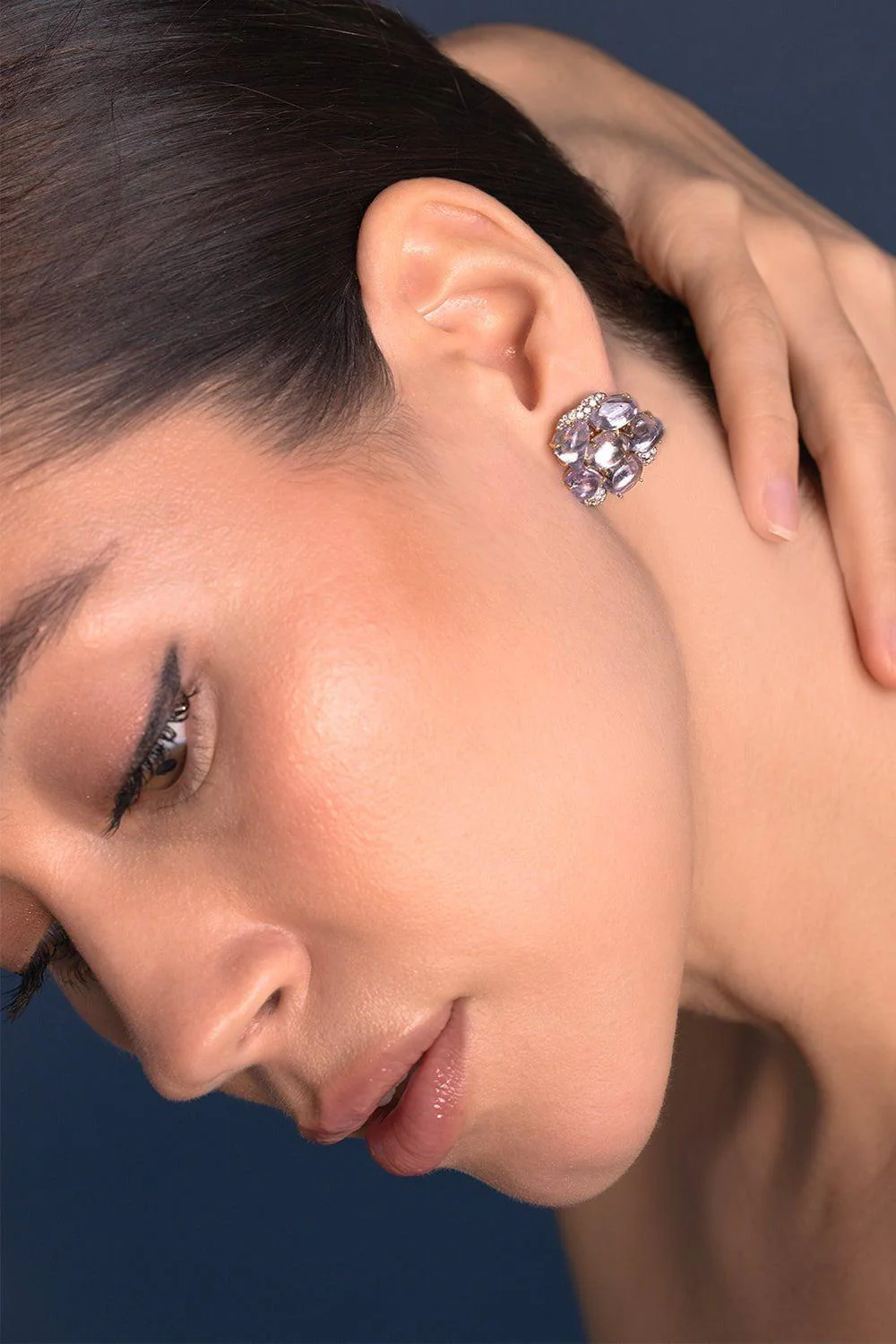 Pink Sapphire Diamond Earrings - Image 4