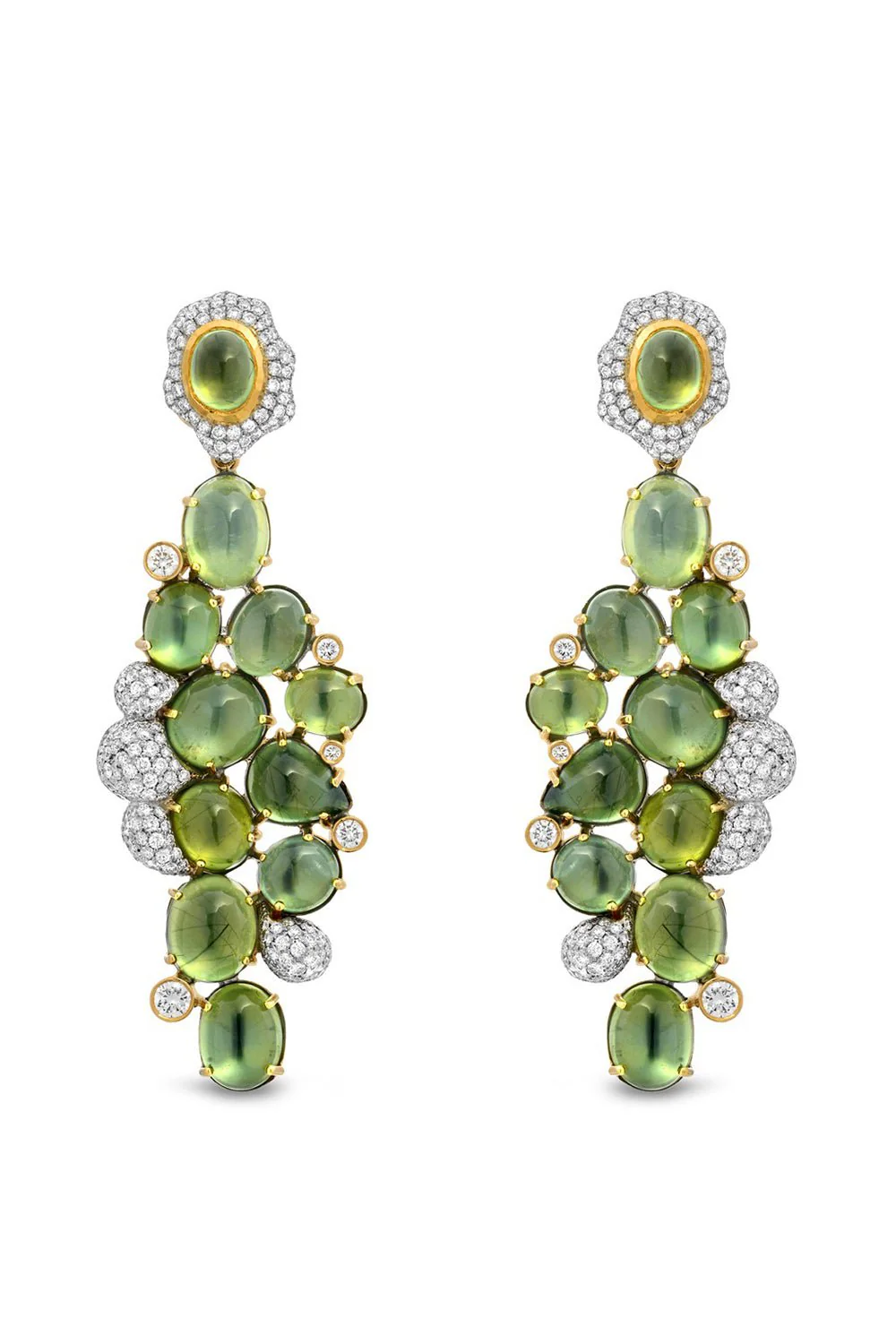 Prehnite Diamond Earrings