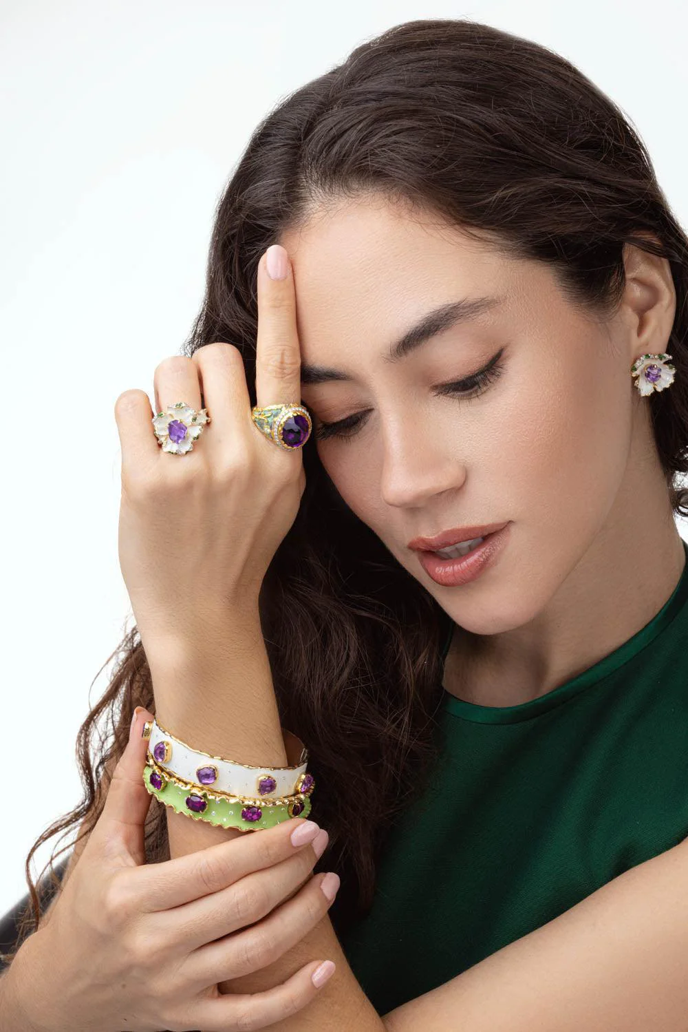 Purple Garnet Gua Ruffle Bracelet - Image 3