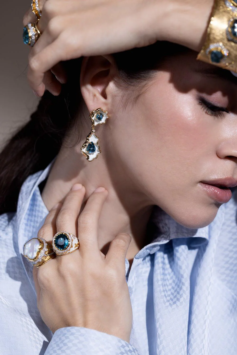 Ruffled Drop Earrings - Image 2