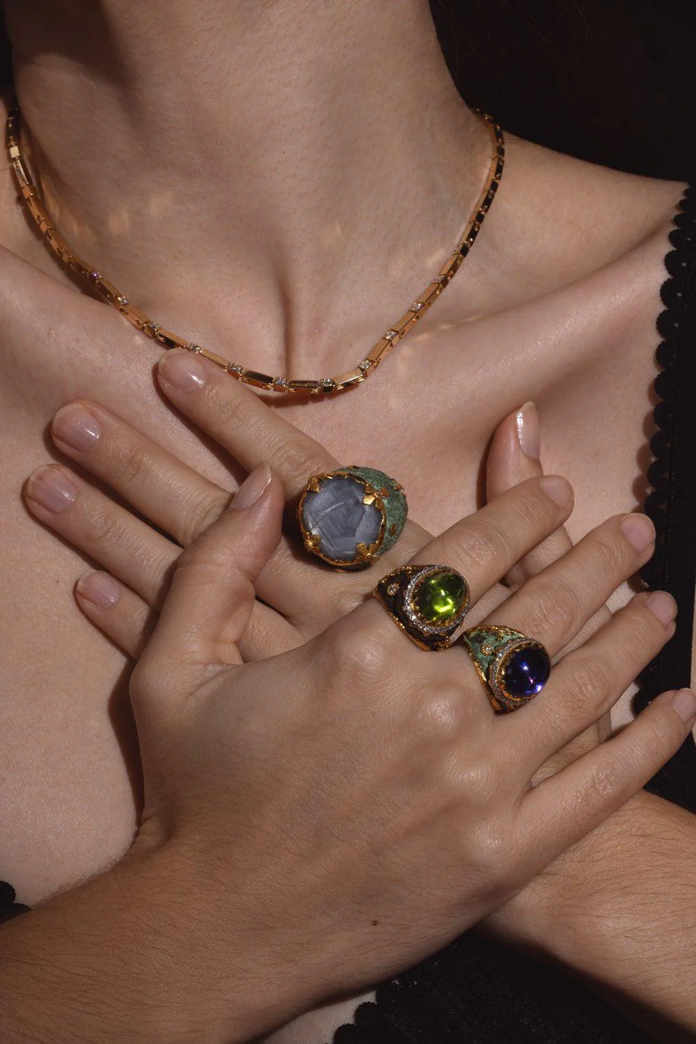 Silver Sapphire Diamond Ring - Image 2