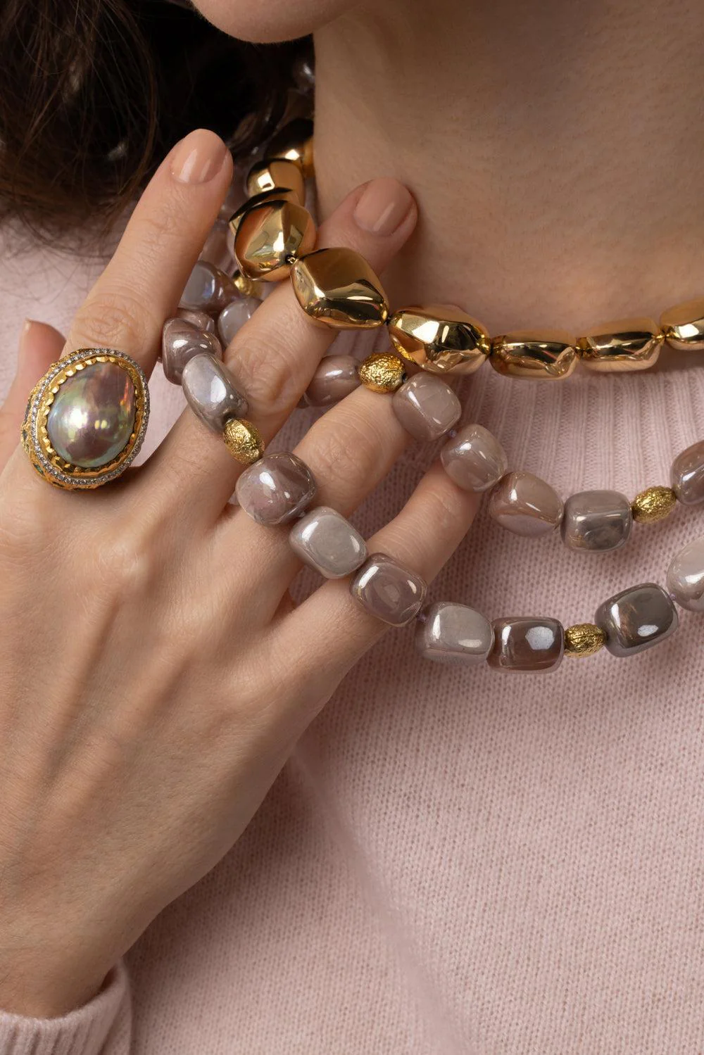 Two Strand Moonstone Necklace - Image 4