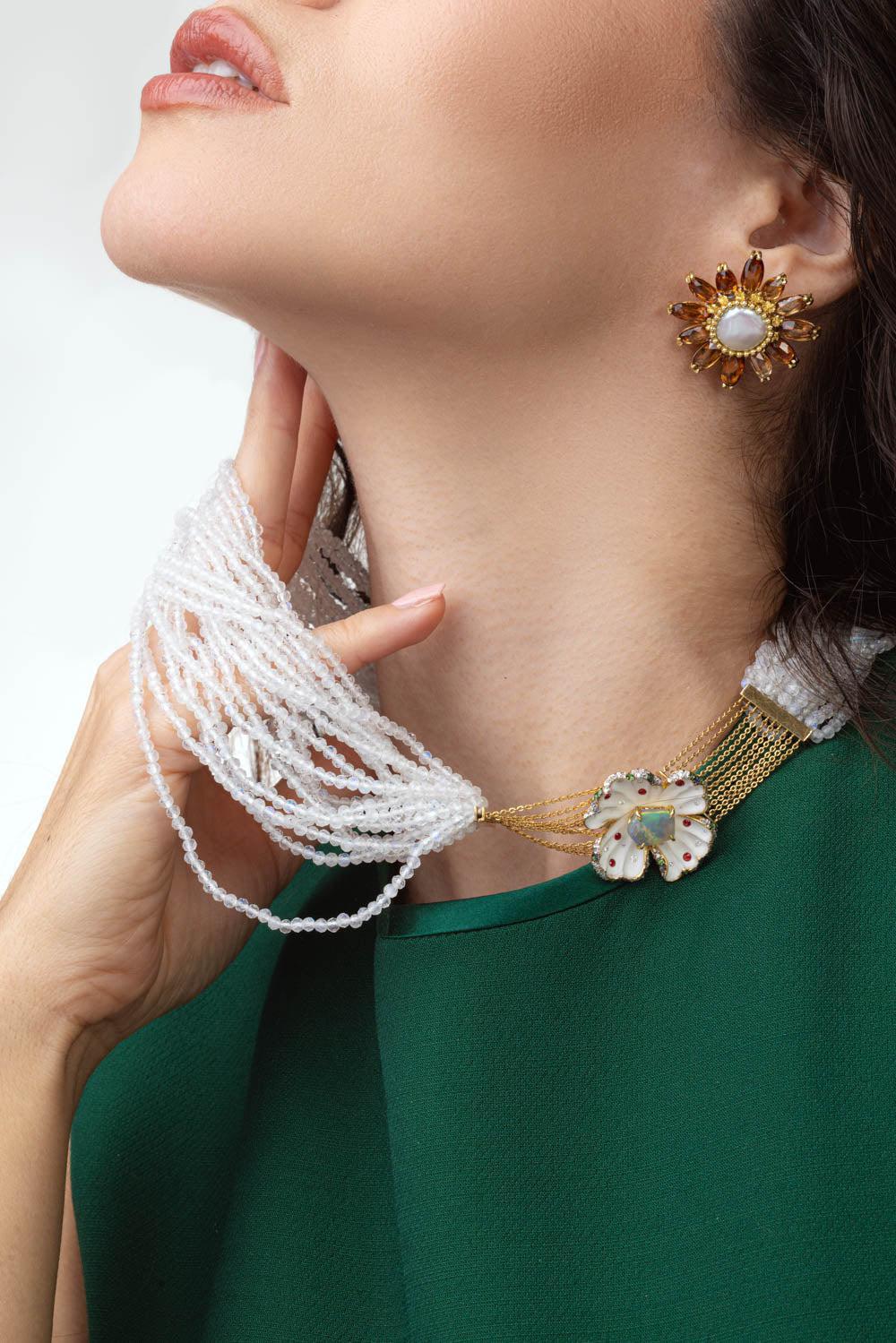 White Moonstone Bead Necklace - Image 2