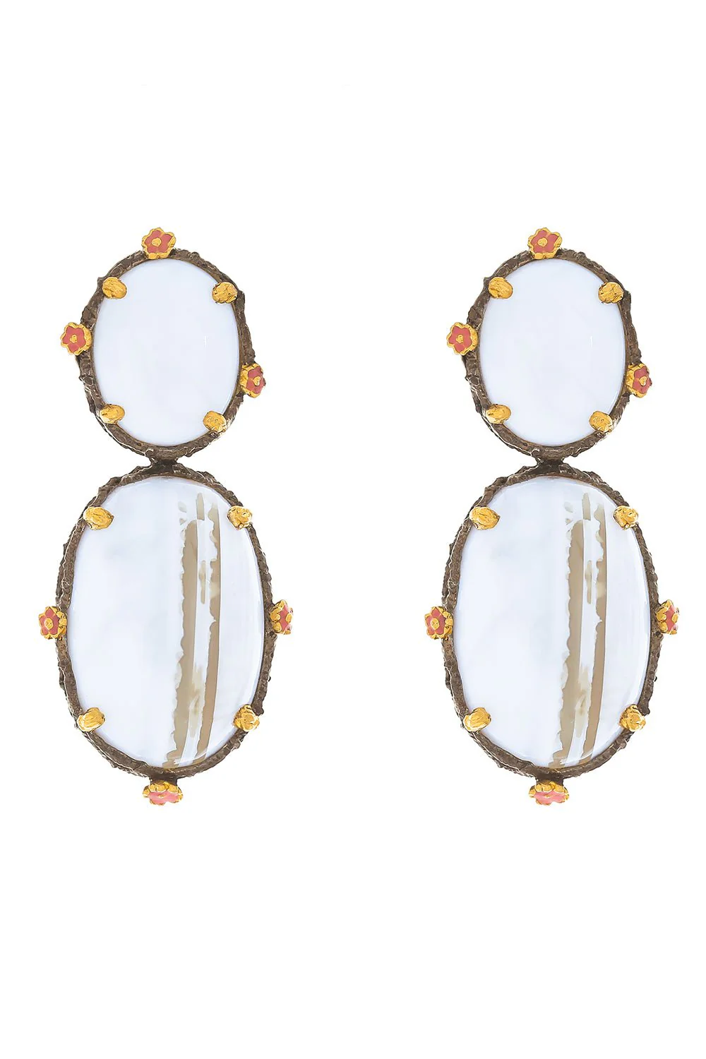 White Opal Drop Earrings
