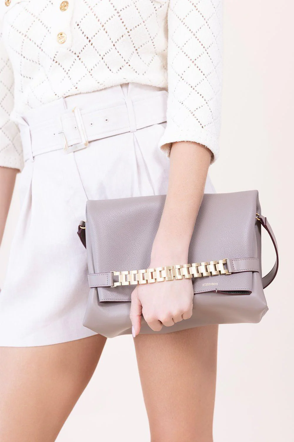 Chain Pouch Shoulder Bag - Taupe - Image 3