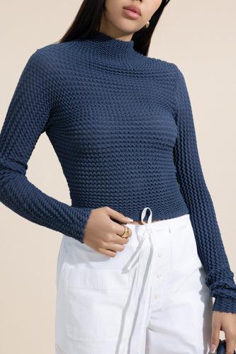 Chevron Long Sleeve Crop Top - Image 2