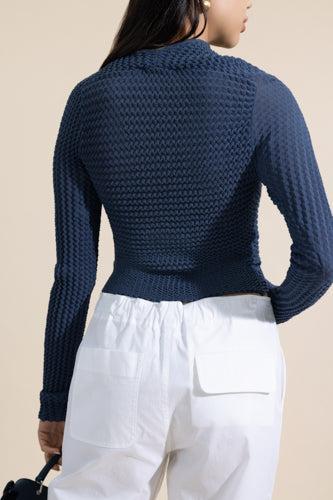 Chevron Long Sleeve Crop Top - Image 4