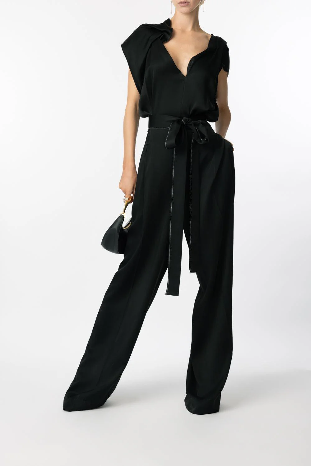 Draped Pleated Jumpsuit - Image 2