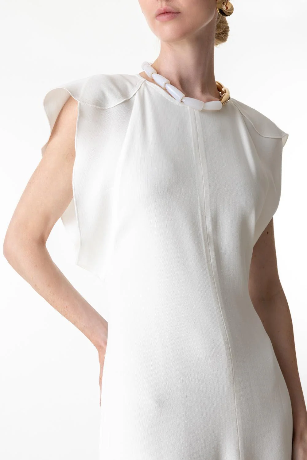 Folded Cap Sleeve Dress - Image 3