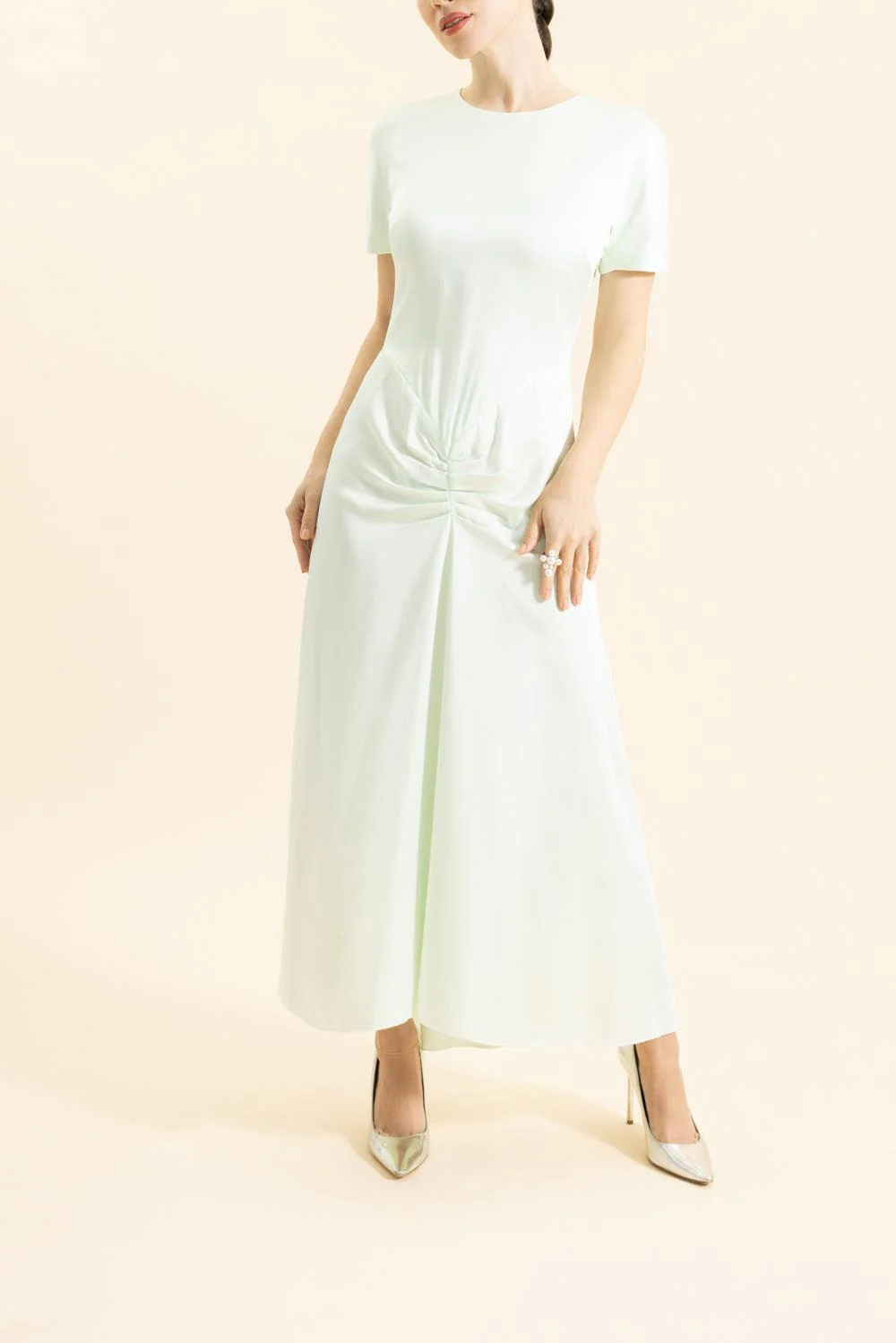 Gathered Midi Shirt Dress - Image 2