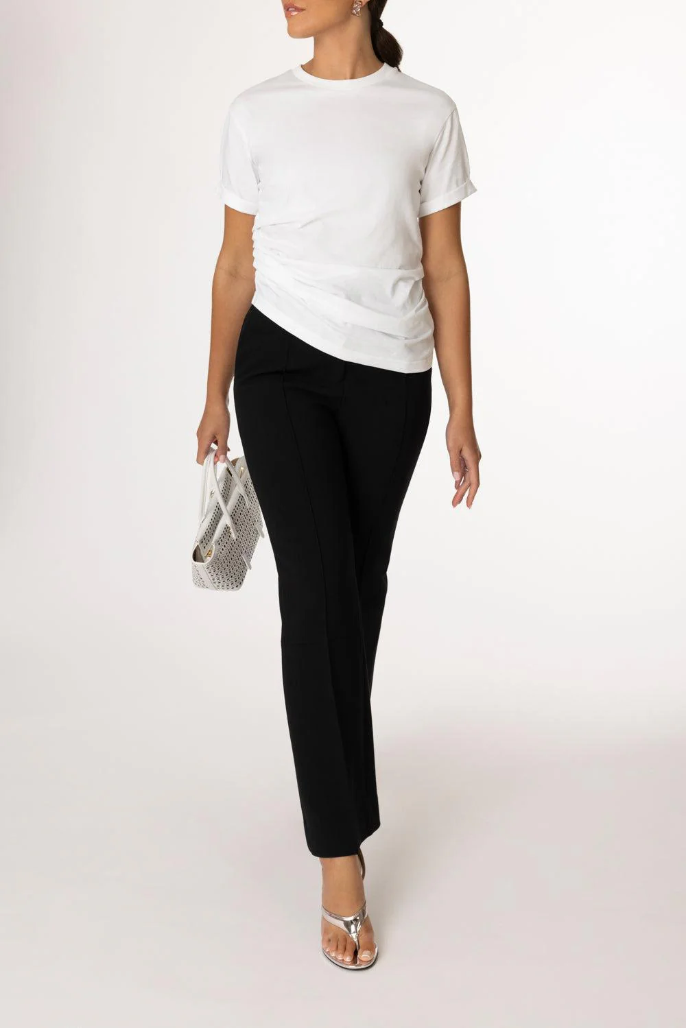 Gathered T-Shirt - White - Image 2