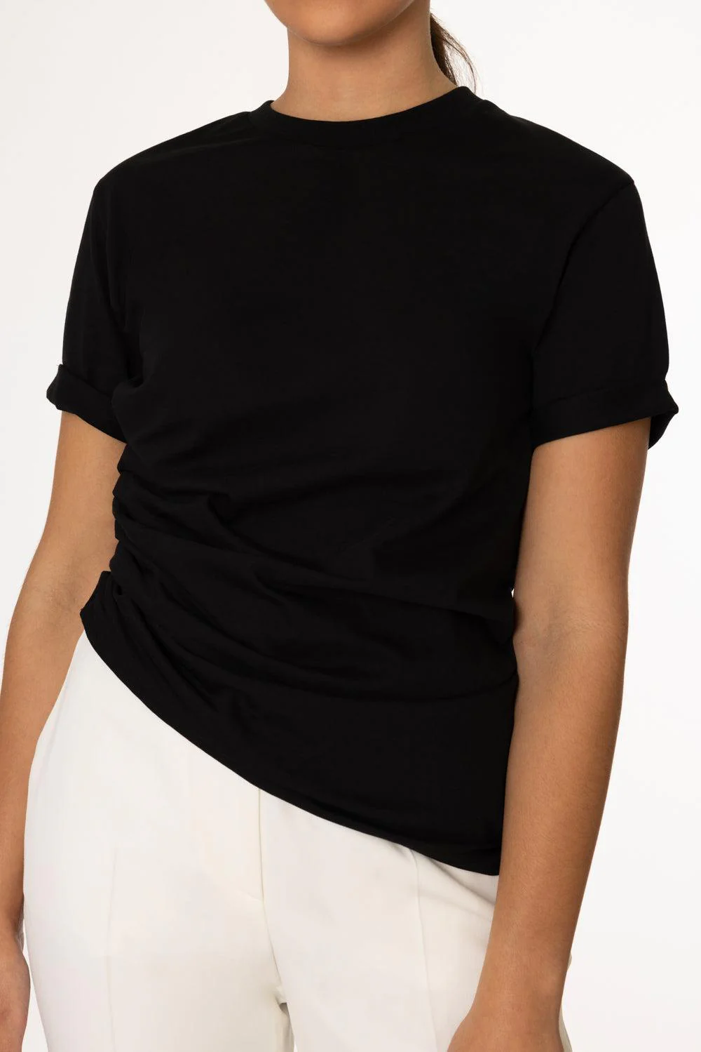 Gathered T-Shirt - Black - Image 3