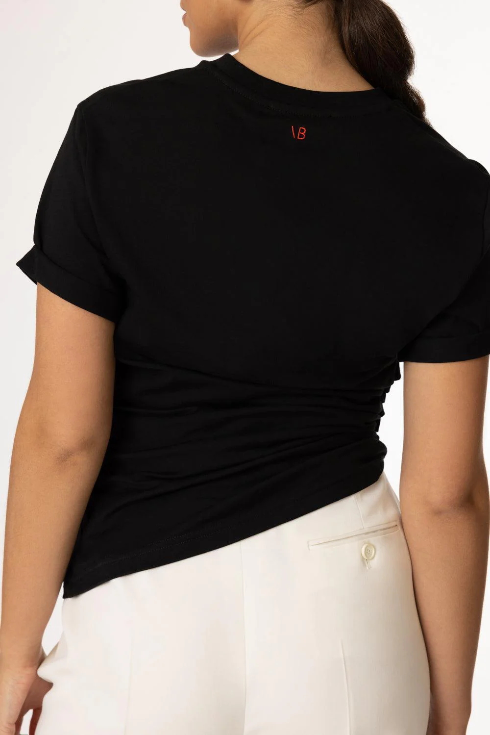 Gathered T-Shirt - Black - Image 4