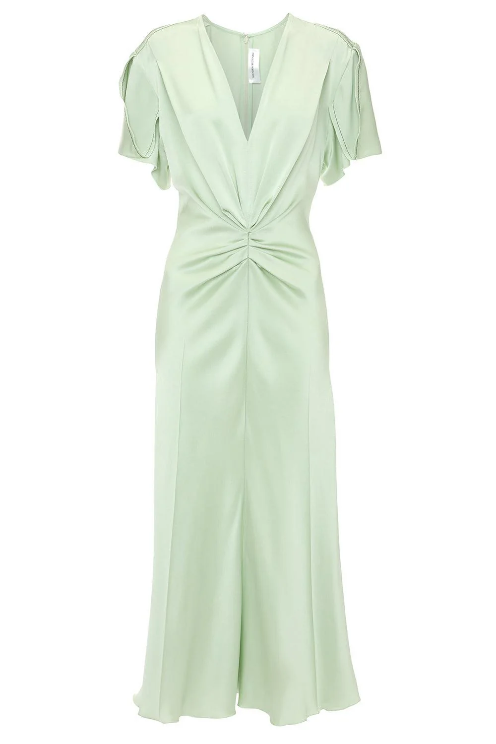 Gathered V-Neck Dress - Jade