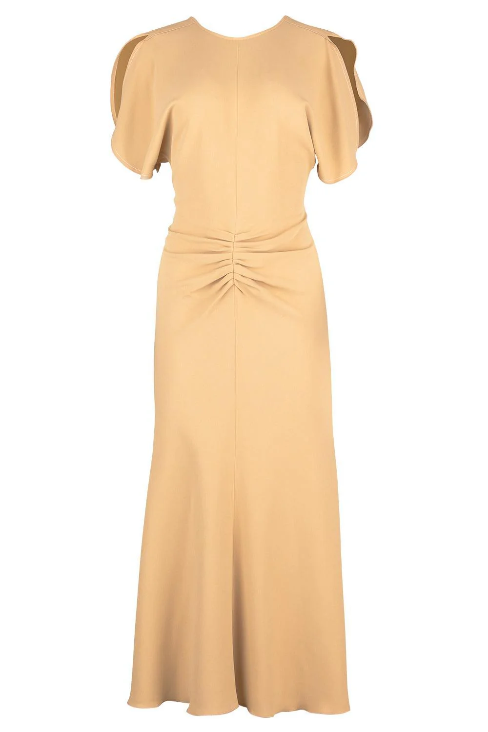 Gathered Waist Midi Dress - Honey