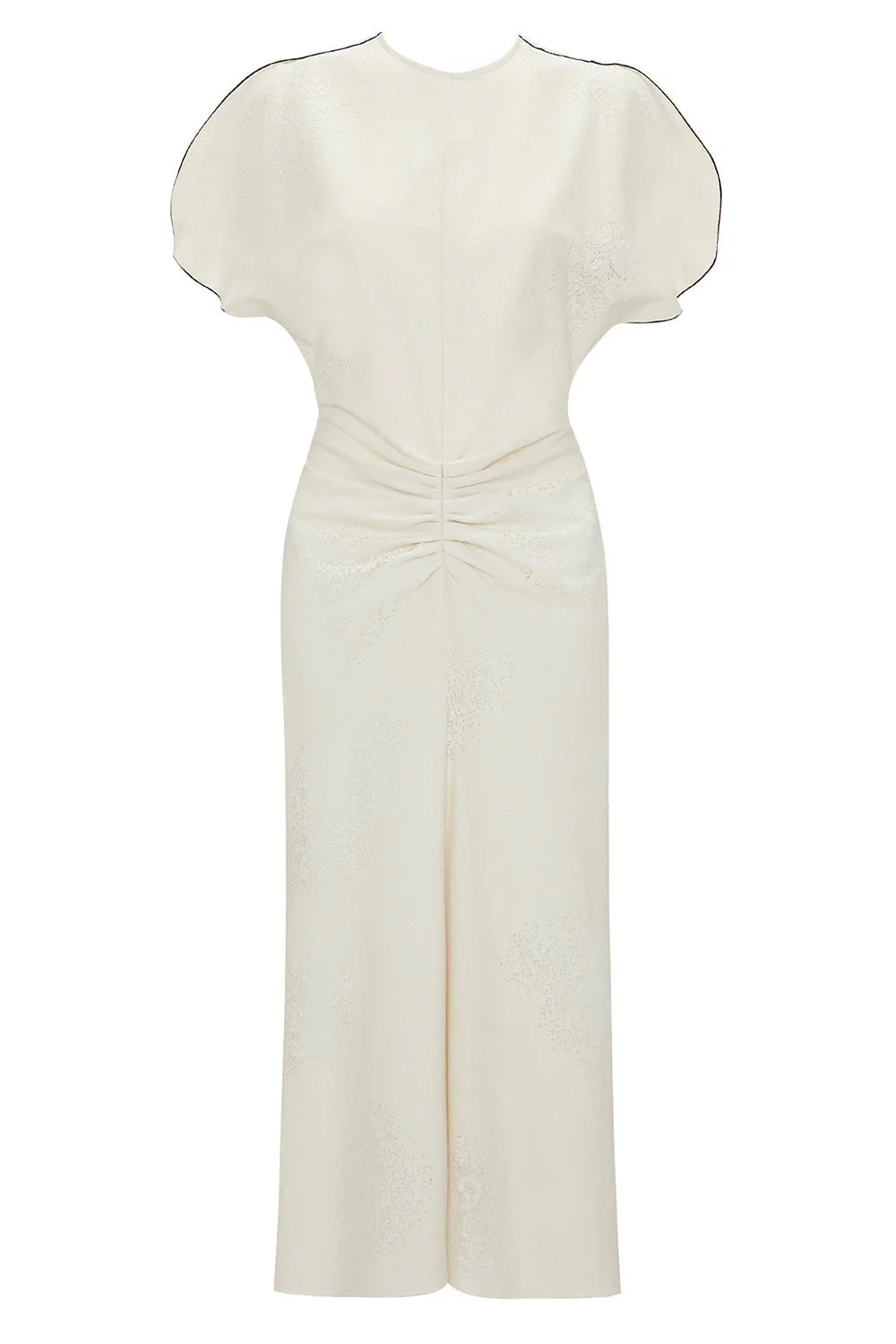 Gathered Waist Midi Dress - Cream