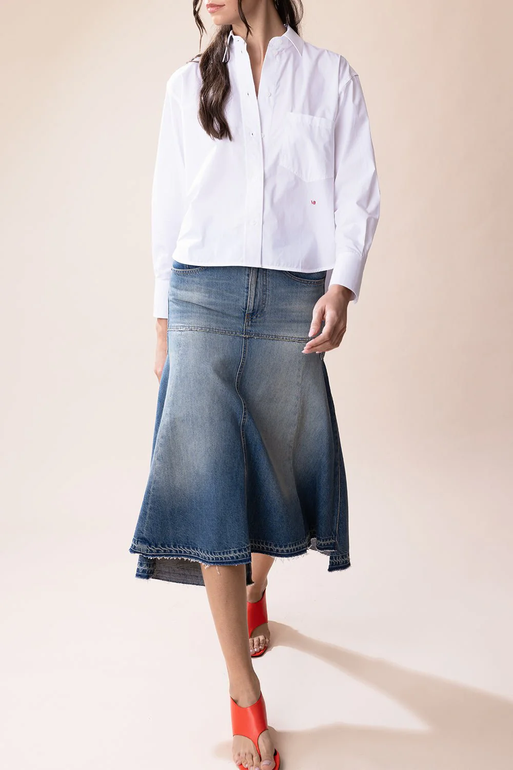 Long Sleeve Cropped Shirt - Image 3
