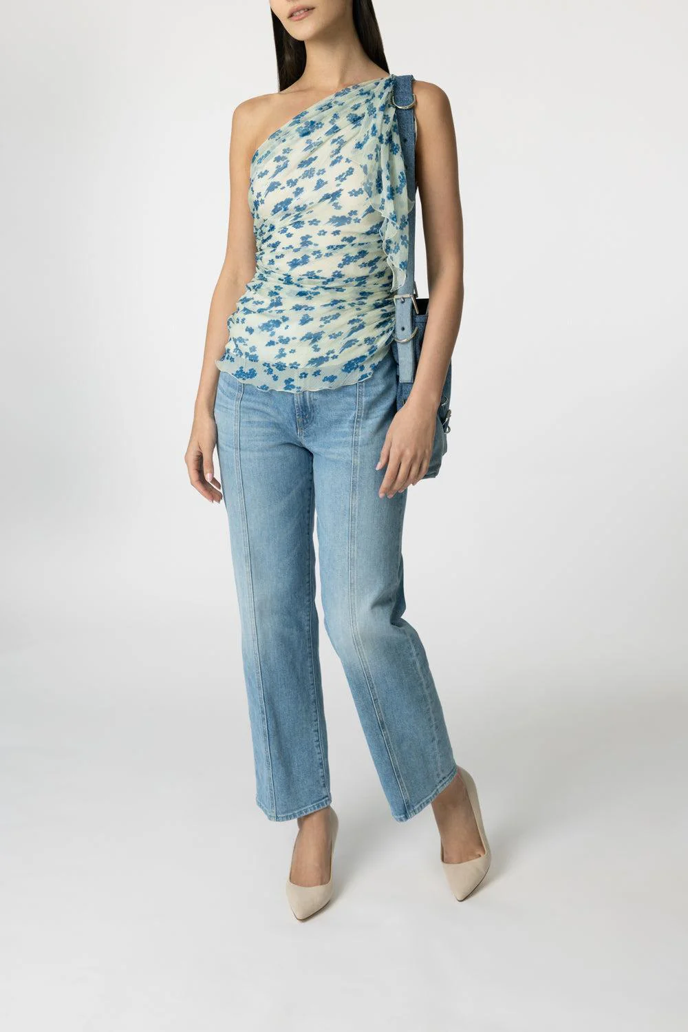 One Shoulder Draped Top - Image 2