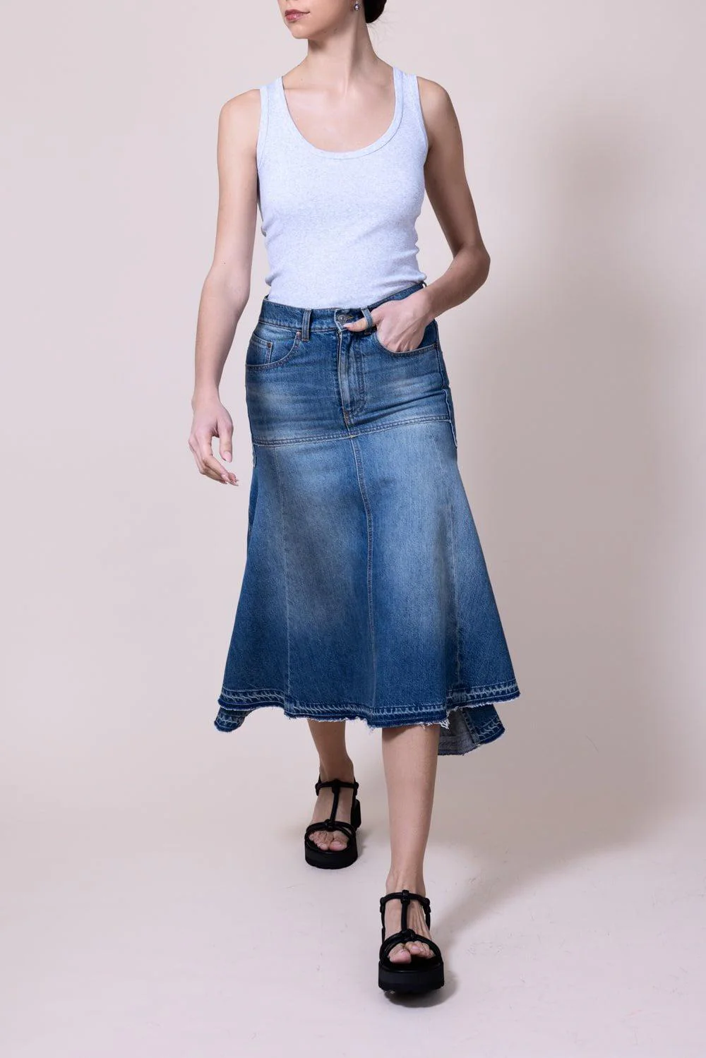 Patched Denim Skirt - Image 2