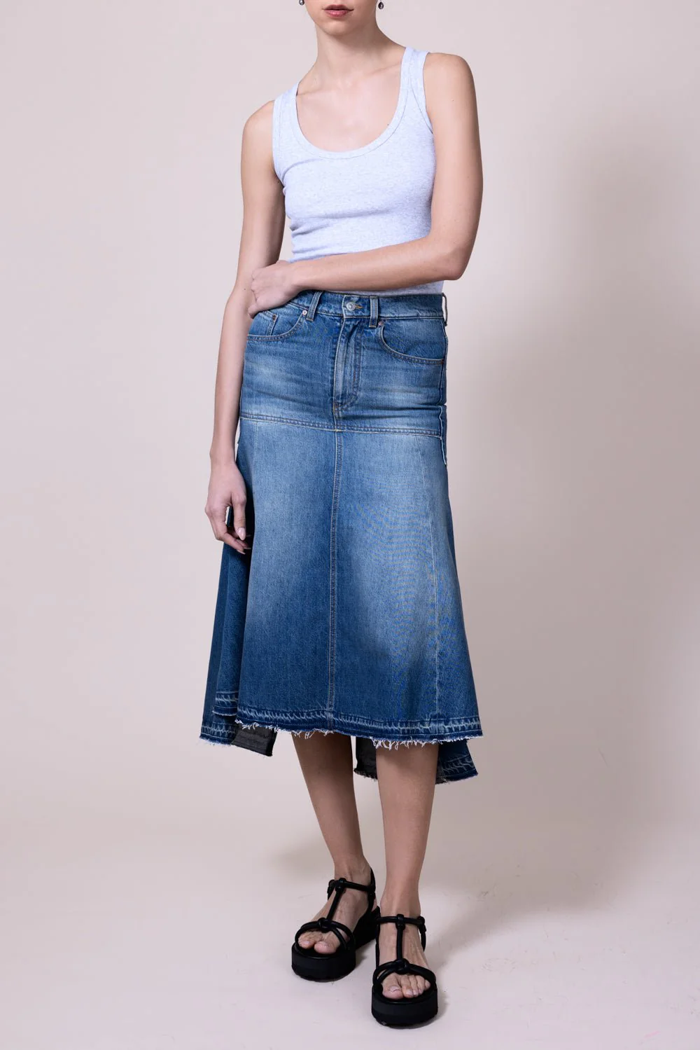 Patched Denim Skirt - Image 3