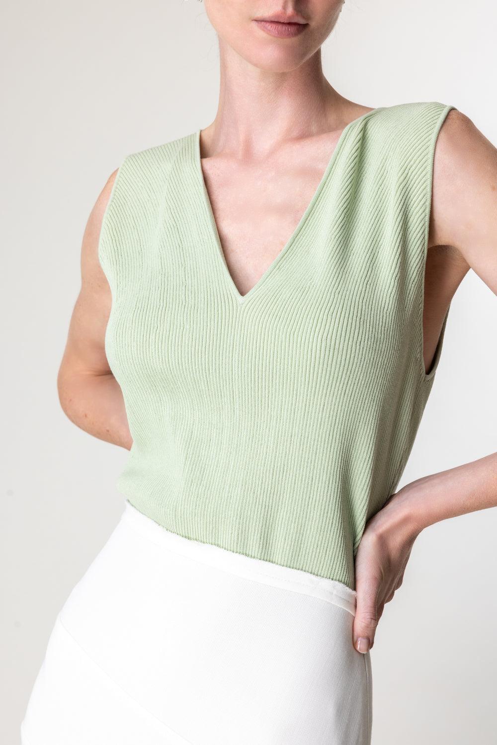 Ribbed V-Neck Tank - Image 3