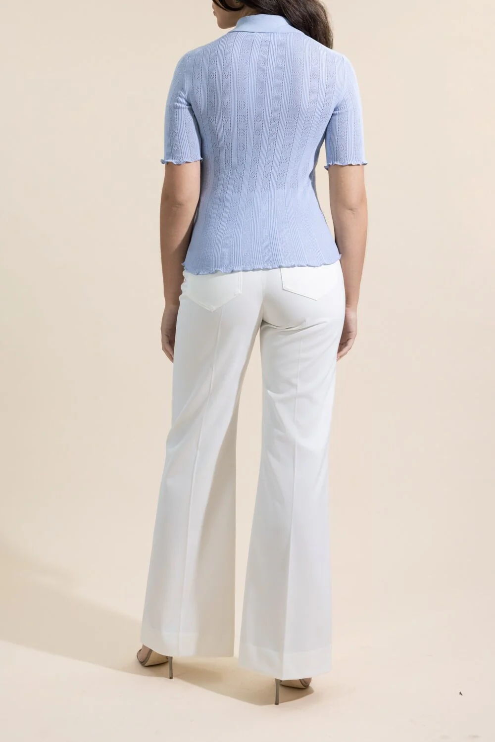 Short Sleeve Frill Polo Top - Image 3