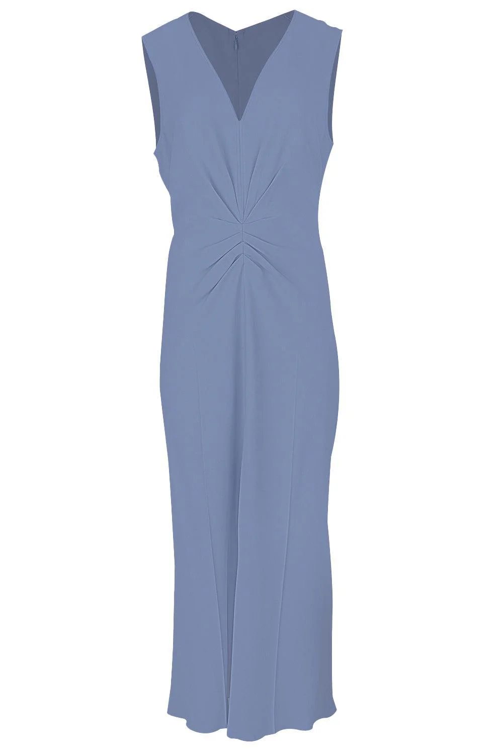 Sleeveless Gathered V-Neck Dress