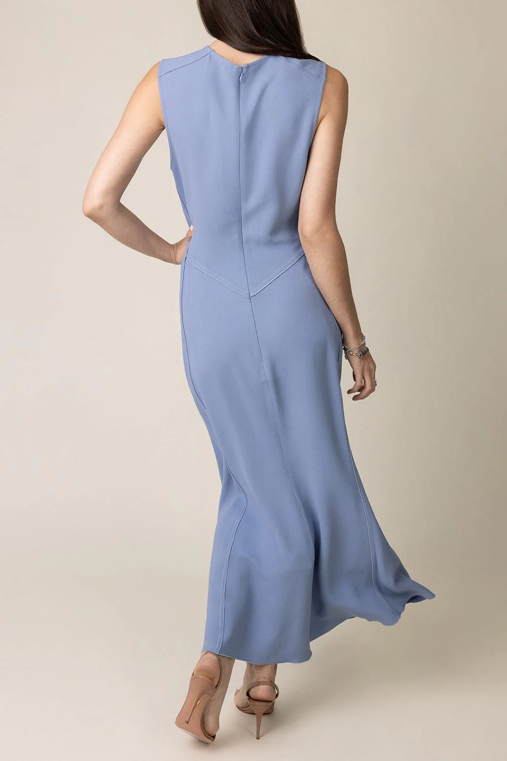 Sleeveless Gathered V-Neck Dress - Image 5