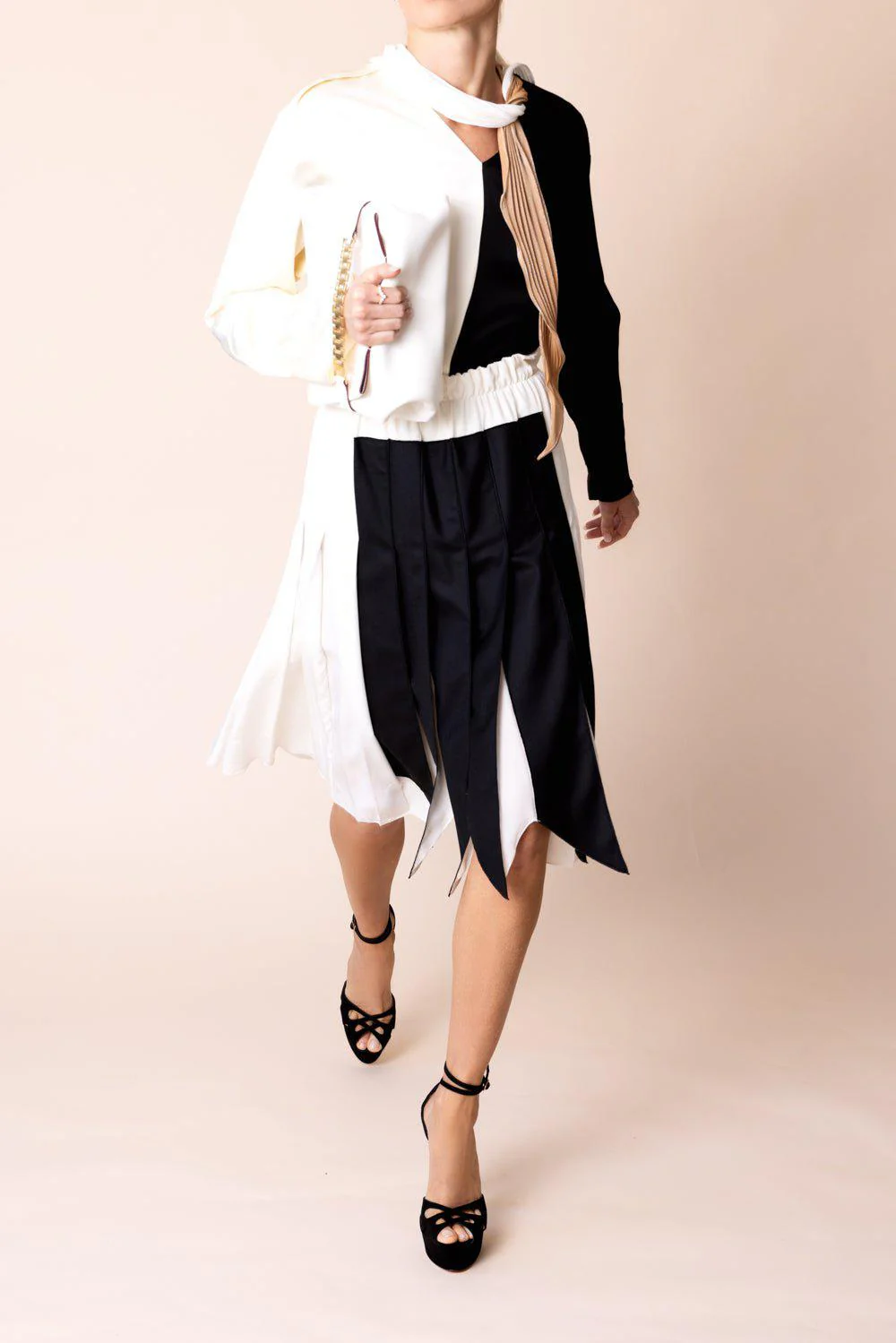 Tie Neck Colorblock Blouse - Image 3