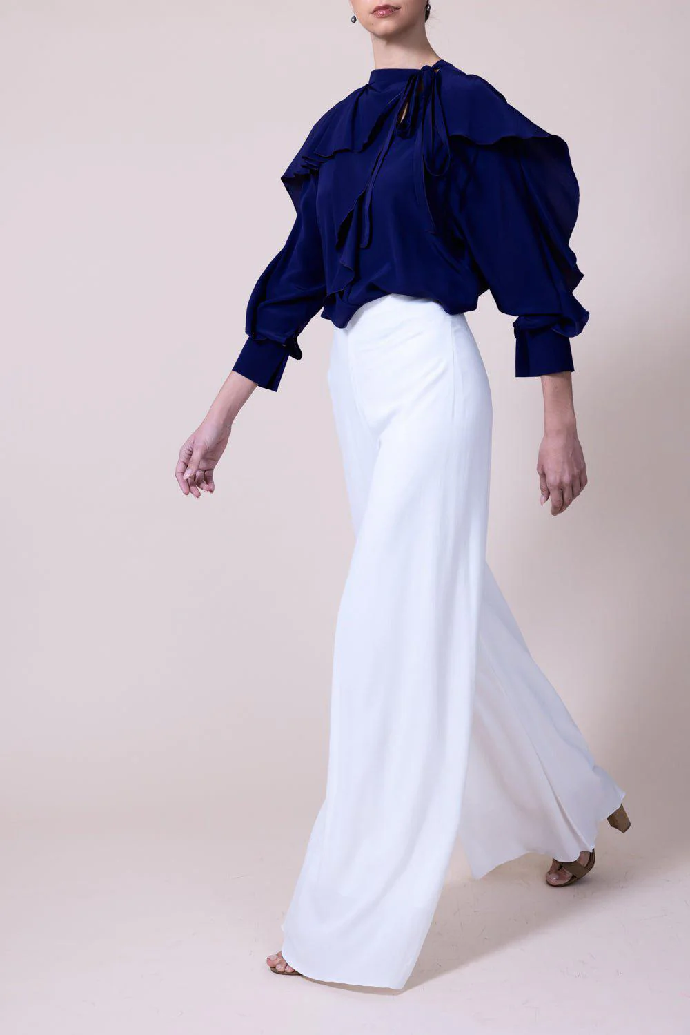 Tie Ruffle Blouse - Violet - Image 2