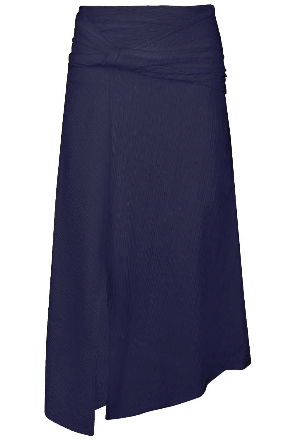 Twist Detail Midi Skirt - Navy