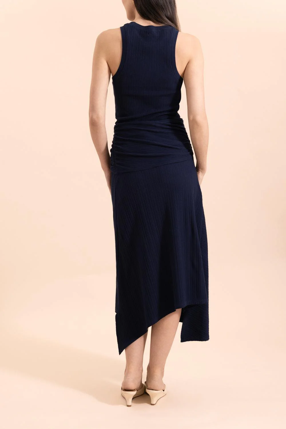 Twist Detail Midi Skirt - Navy - Image 4
