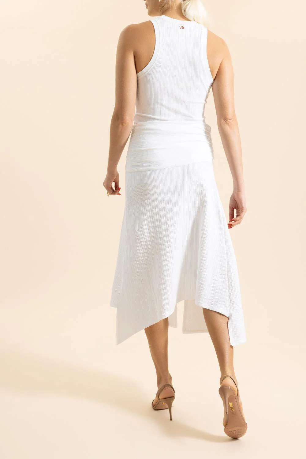 Twist Detail Midi Skirt - White - Image 4