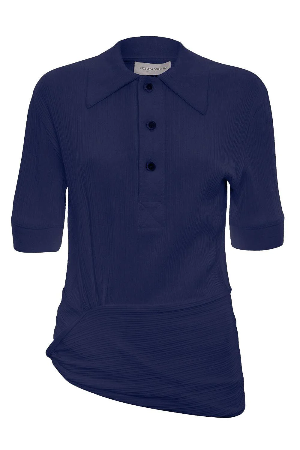 Twist Detail Polo Top - Navy