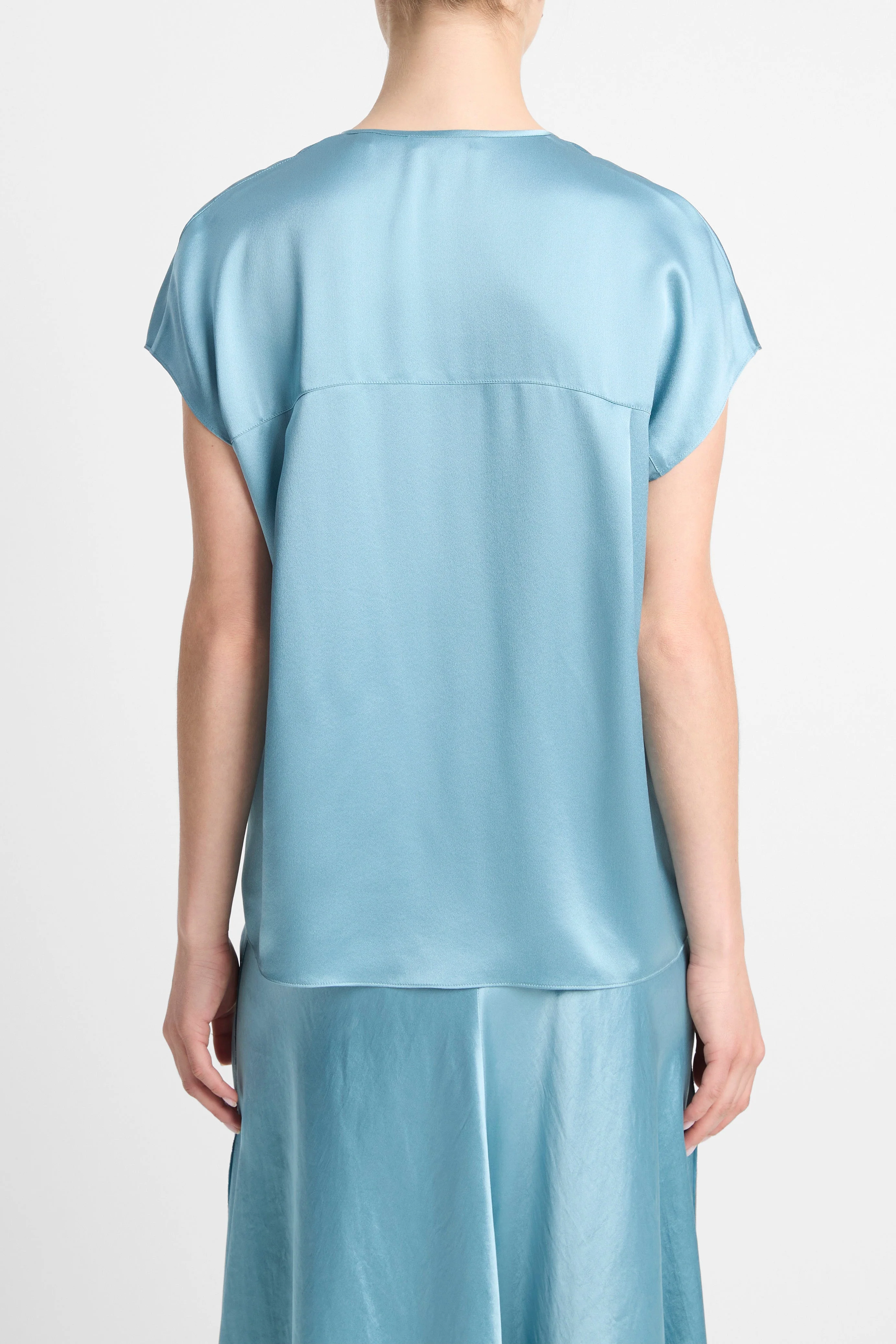 Cap Sleeve Half Placket Blouse - Image 4